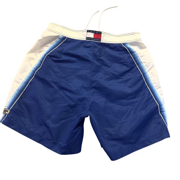 VTG 90s Tommy Hilfiger Board Shorts Swim Trunks Satin‎ Nylon Mesh Liner - Picture 7 of 13